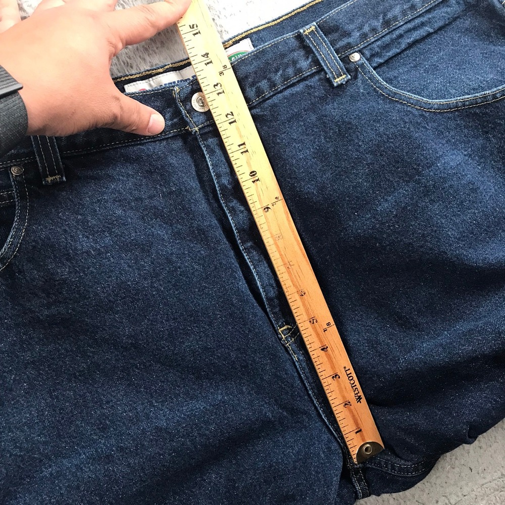Vtg Y2K Anchor Blue Original Baggy Jeans Mens 42 (43x30) Dark Wash Denim - Picture 8 of 12